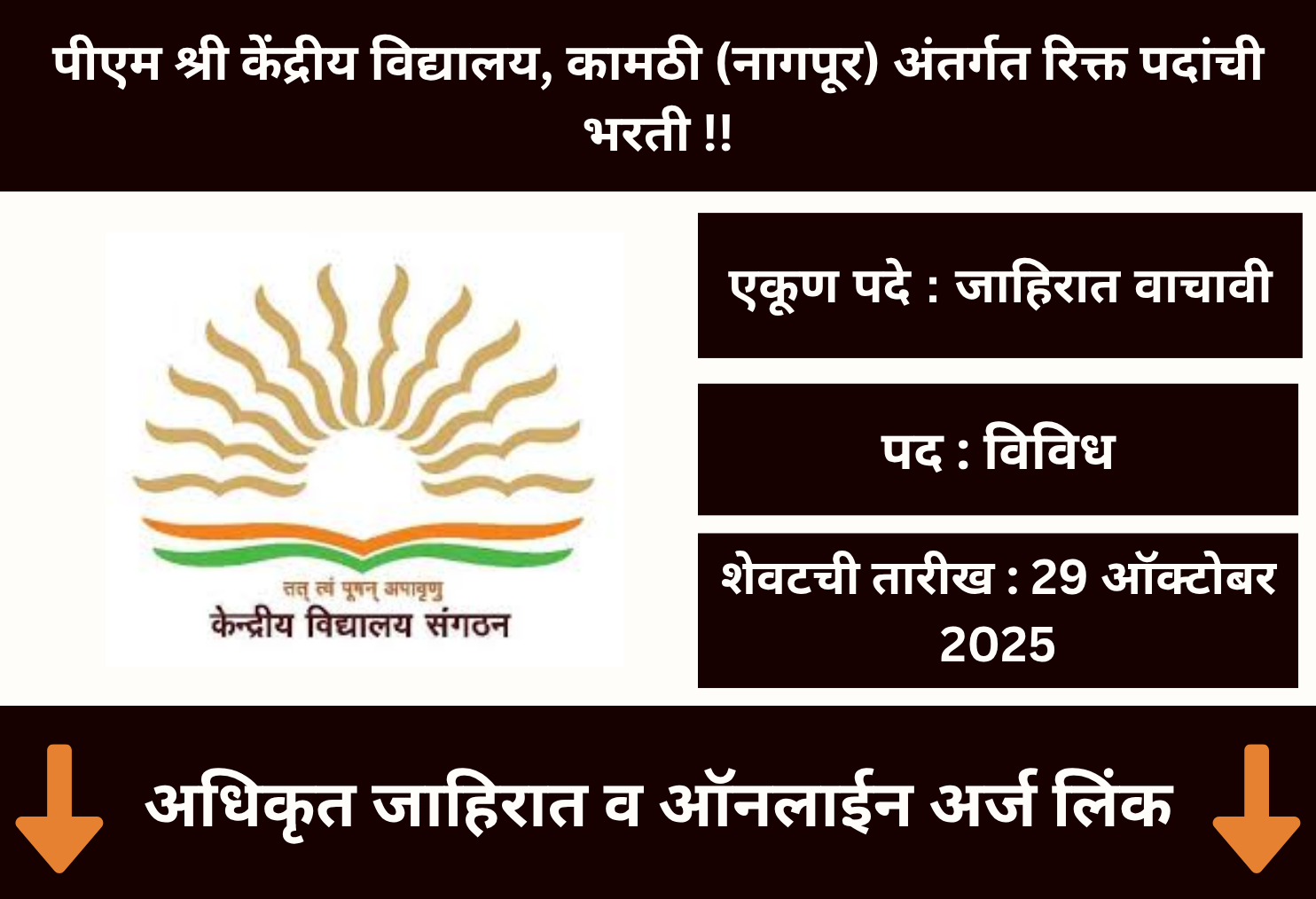 KVS, Kamptee Bharti 2025