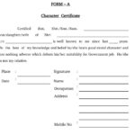 Character certificate Format Download