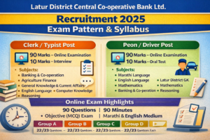 Latur DCC Bank Exam Pattern and Syllabus 2025